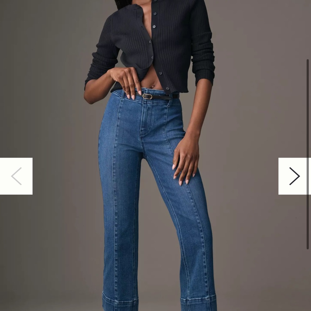 Pilcro Slim 70s High Rise Crop Flare Jeans